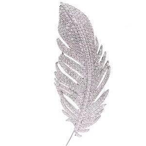 Elegant Silver Feather Brooch new in packaging